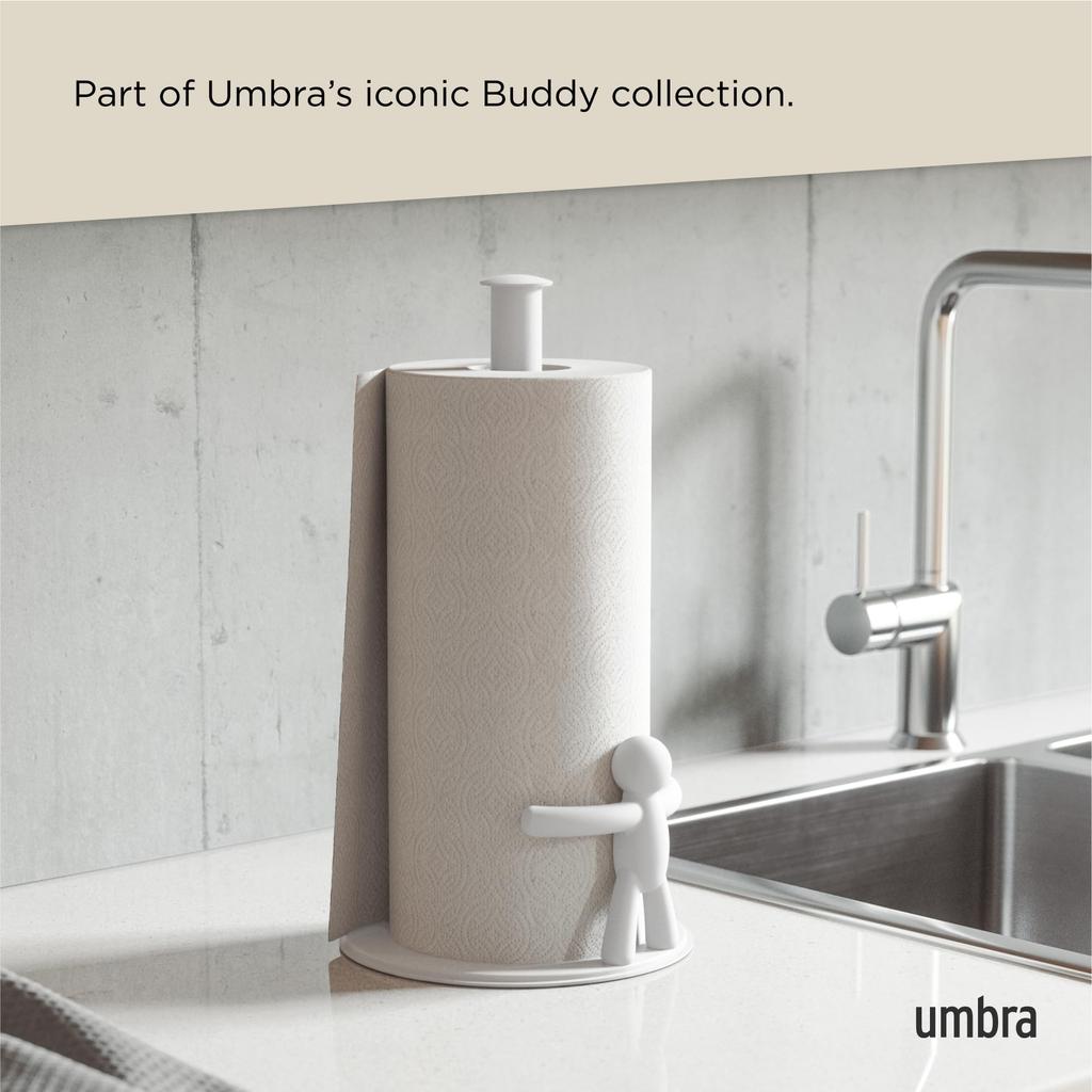 Official Umbra Buddy Paper Towel Kitchen W19 X D18 X White Holder, Storage, H34cm,