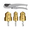 3Piece Pipe Reaming Drill Bit Set, Coated, Quick Cutting Pipe Reamer for Plumbing Job Cutting & Fitting