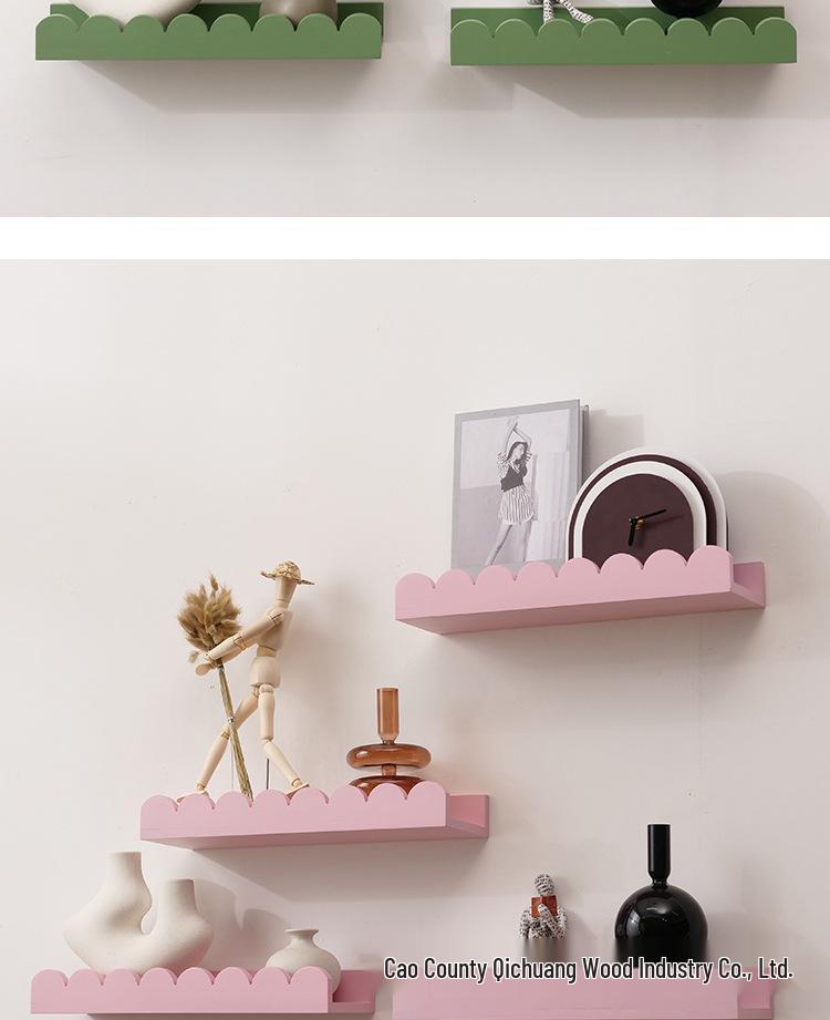 Solid Wood Lace Wall-Mounted Decorative Shelf for Home Living Room