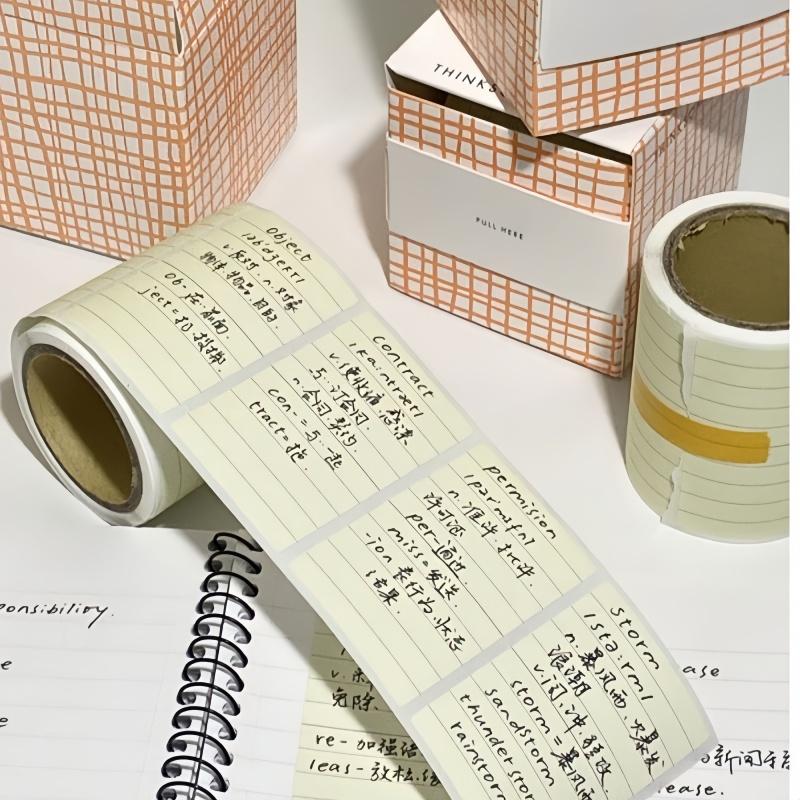 1Pc Small Paper Box Pull-out Sticky Sticky Note with Strong Horizontal Line, Pull-out Detachable Sticky Note Paper, Simple