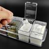 Four Compartment Transparent Seasoning Box with Spoon Lid and Storage Base, Salt, Sugar, MSG Four in One Storage Container