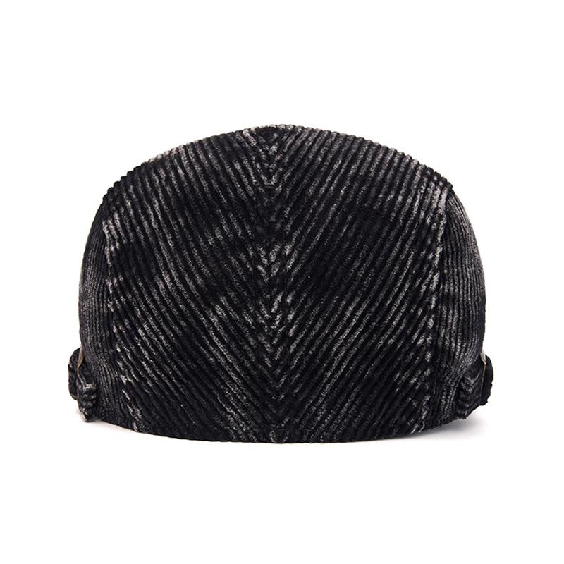 Autumn Winter Forward Cap Men's Corduroy Peaked Cap Women's Retro Beret British Newsboy Cap