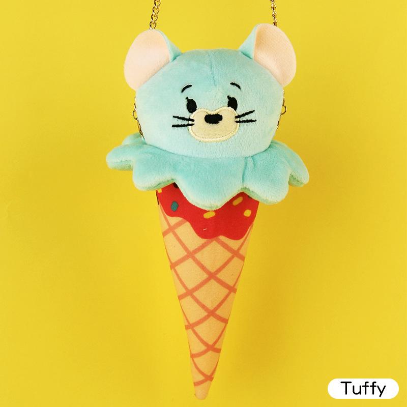 

Распроданный: Оригинальная плюшевая сумка кроссбоди в виде рожка мороженого с Томом и Джерри 23cm