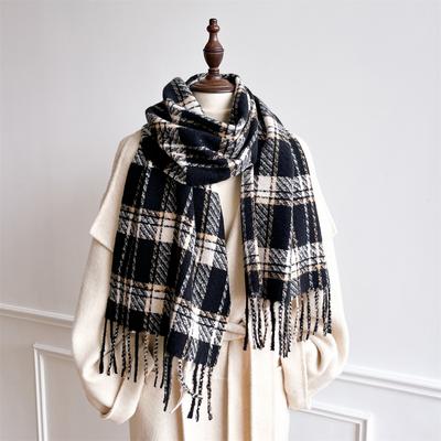 Women Winter Cashmere Scarf Stripe Pashmina Luxury Brand Shawls and Wraps Bufanda Hijab Travel Stoles Echarpe Warm Blanket