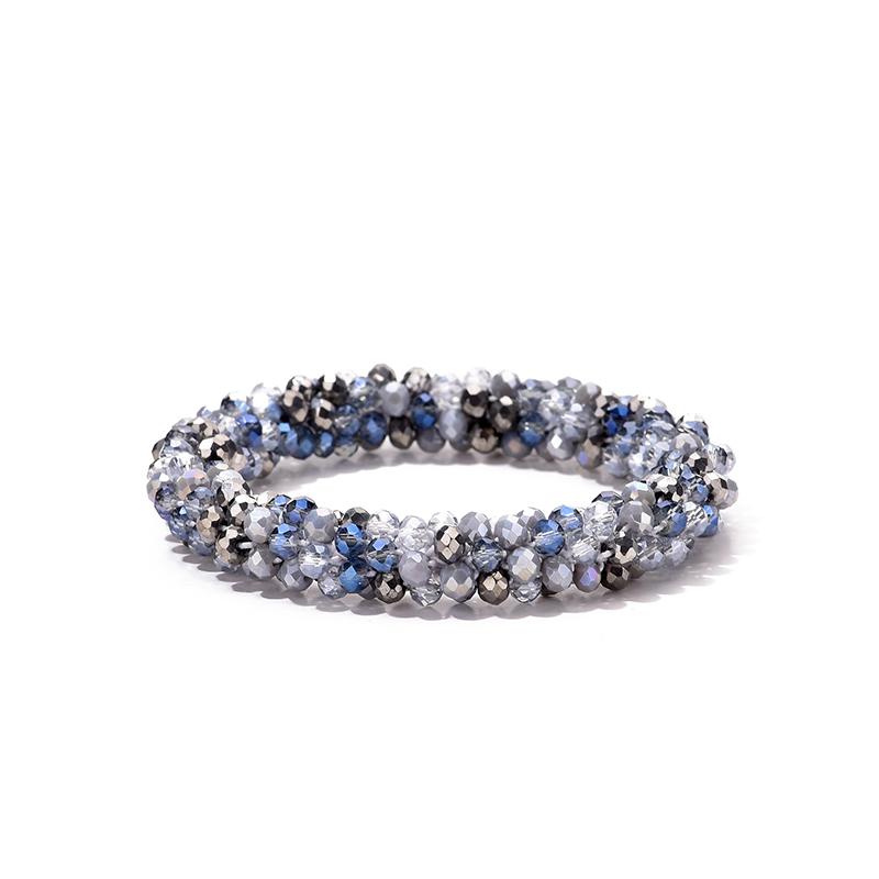 Multicolor Boho Elastic Bracelet Bangle For Women Vintage Rope Weave Handmade Glass Crystal Beads Stretch Bracelets Zircon Gift