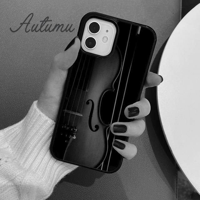 Wood Cello Violin Phone Case for iPhone 17 Air 15 16 16e 11 12 13 14 Pro Max Plus Cover coque Fundas Shell