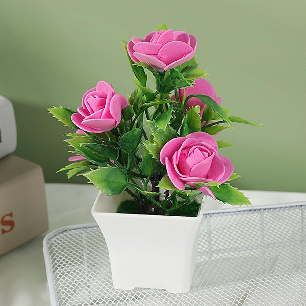 

Home Decoration Artificial Flowers Wedding Bouquet Exquisite Workmanship Lifelike Appearance No Sunlight Required рожевий червоний колір