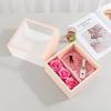 Transparent Pvc Flower Gift Box With Handle Square Portable Rose Candy Dessert Packaging For Wedding Party Present Decor