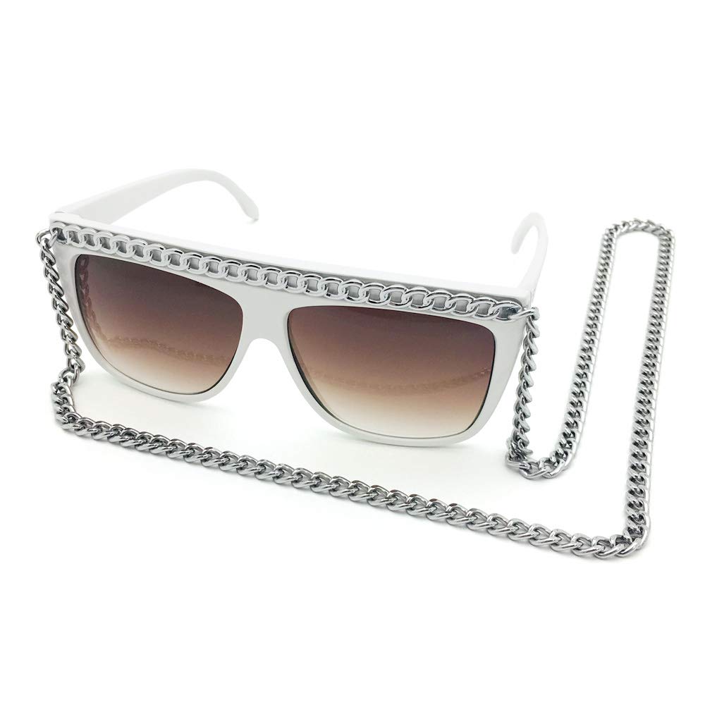 [Glasses Glasses Glasses] Japanese-style design Chain sunglasses, hip hop, reggae, bling-bling 8023-whbrh