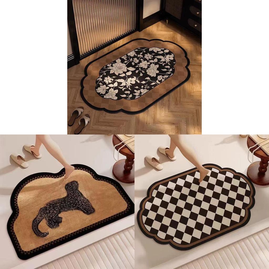 Modern Chinese Style Bath Mat With Silica Mud Absorption Nonslip Fastdrying For Bathroom Entrance