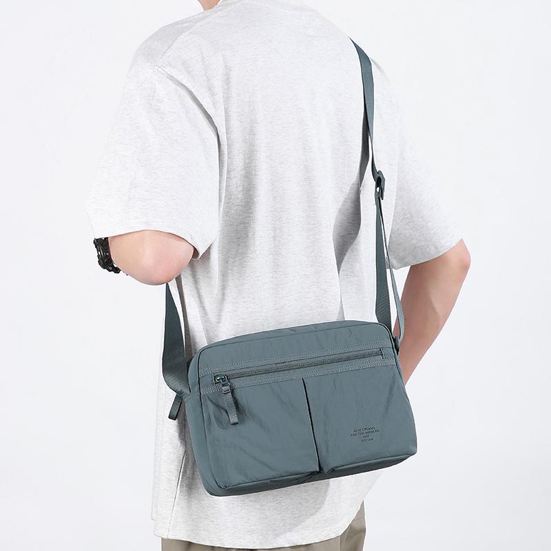 Solid Color Shoulder Bag Multi-compartment Crossbody Bag