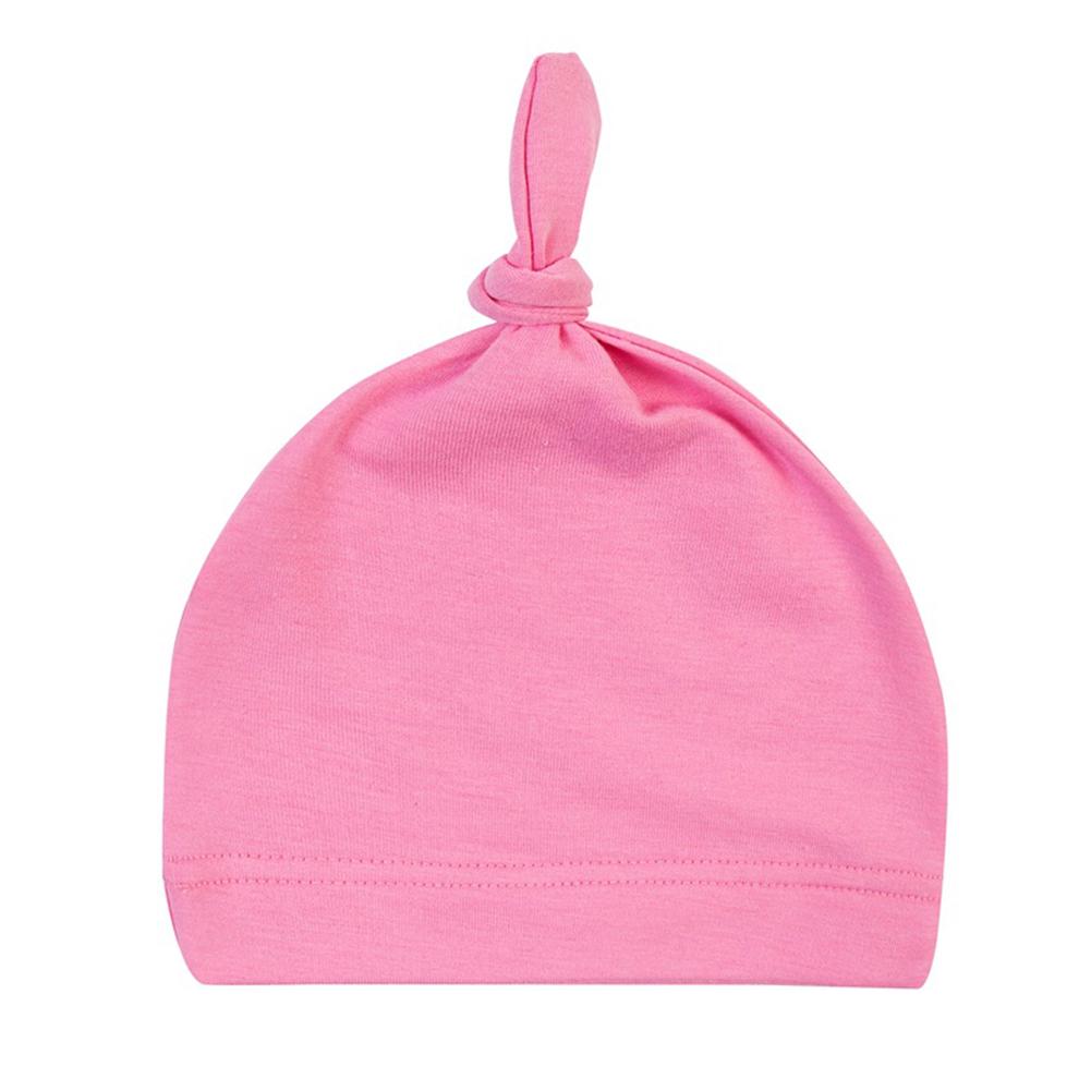 Cotton Coloured Knotted Hats Newborn Solid Color Adjustable Knot Cap