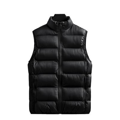 Men'S Cotton Vest Stand-Up Collar Sleeveless Vest Jacket Men'S Vest, Hand Stuffed Cotton To Keep Warm And Thicken
