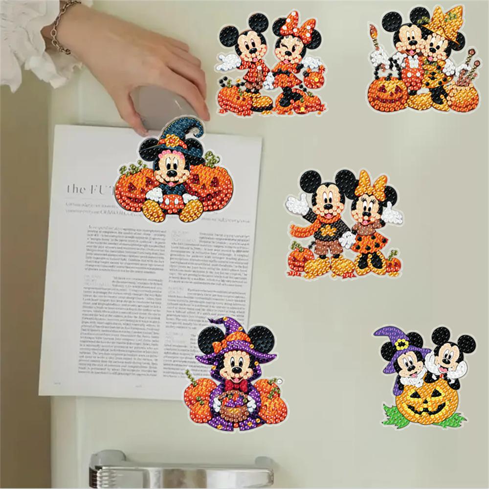 

6 шт./Набор Мини Магнитные Наклейки Хэллоуин Микки Маус Алмазная Живопись Магниты на Холодильник Алмазное Искусство Магниты на Холодильник для Взрослых Наборы Магнитов на Холодильник Алмазное Искусство