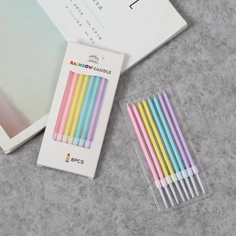 

8-Piece Boxed Gradient Rainbow Birthday Pencil Candles