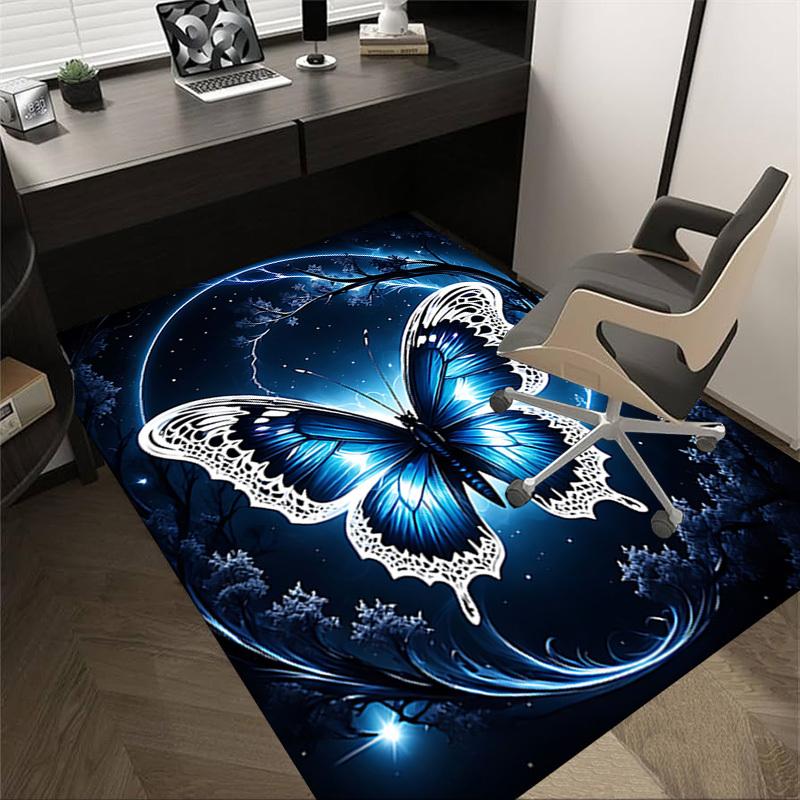 1PC Butterfly Night Extra Large Non Slip Floor Carpet, Office, Family, Bedroom, Studio Large Area Rug Indoor Rugs