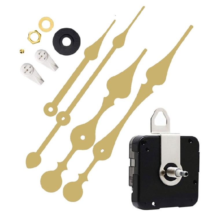 Wall Clock Repair Parts Set High Torque Clock Movement with 2 Pack Long Hands and Mounting Hook for Clock Replacement