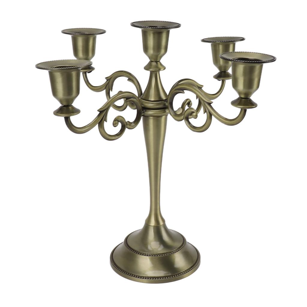 5 Arm Candlestick Holder Iron Retro Decorative Candle Holder Centerpiece for Home  