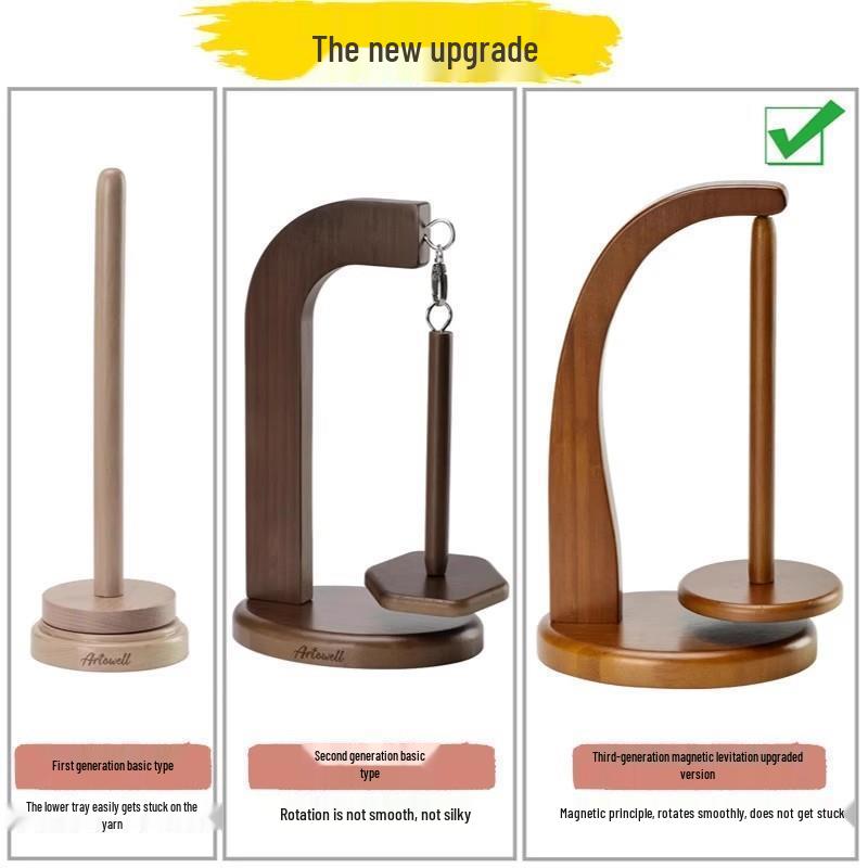 Buche Holz Drehbarer Garn- und Häkelwickler