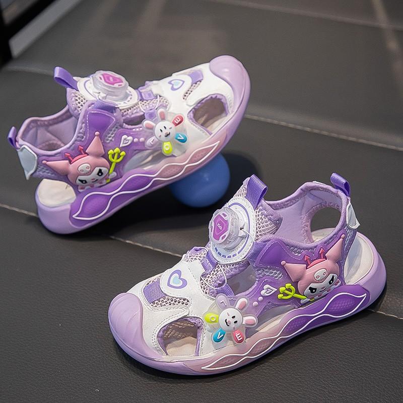 [Summer Closed Toe Sandals for Girls Comfortable Korean Beach Shoes Student Casual Fashion Soft Sole Kids Footwear]