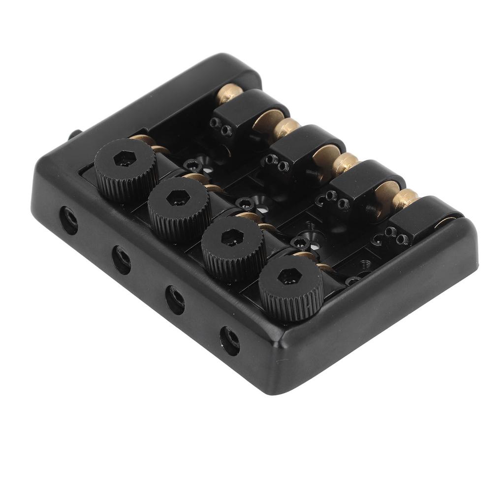 4 String Headless Electric Bass Bridge Zinc Alloy Brass Bridge Replacement with String Lock Black