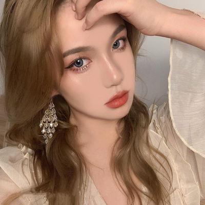 Glass Crystal Fringed Earrings Personality Exaggerated Temperament Ear Hook Fashion Light Luxury High Sense Versatile Earrings Women