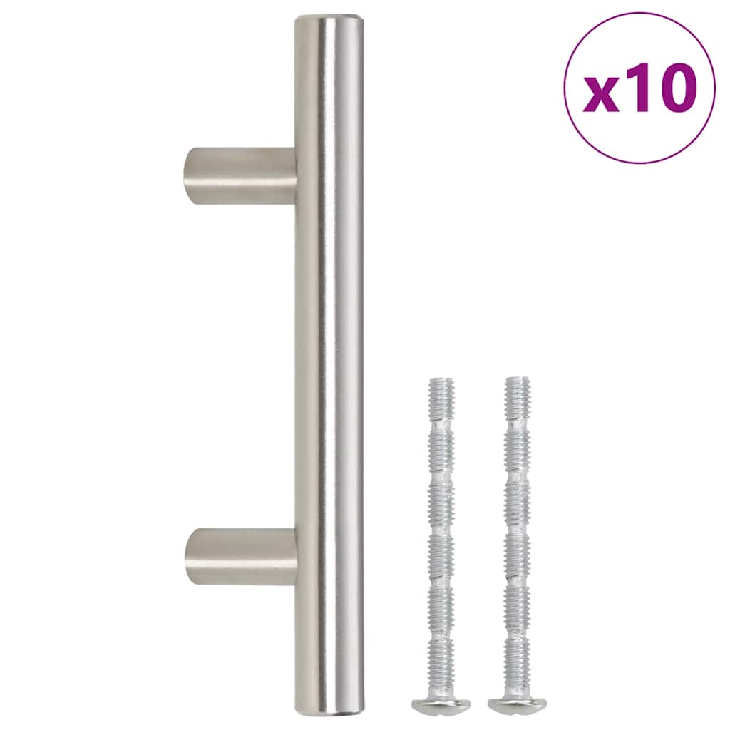 Furniture Handles 10 pcs Silver 64 mm Stainless Steel