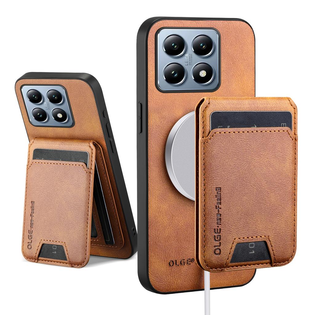 Wallet Card Holder Case for Xiaomi Mi 14T 13T 12T 11T Pro Magnetic Cover Leather for Mag-safe Stand Shell Soft Back Phone Fundas
