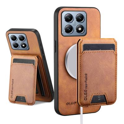 Capa Carteira Porta Cartões para Xiaomi Mi 14T 13T 12T 11T Pro Capa Magnética Couro para Mag-safe Suporte Capa Traseira Macia para Telefone Fundas