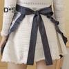 Oilproof Waist Apron Soft Touch Lace Embroidered Women Server Waitress Short Half Apron with 2 Pockets for Kitchen