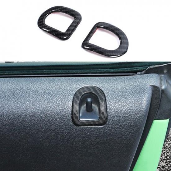 Car Door Lock P Cover Ring Trim Decor For Ford Mustang 10-14 Carbon Fiber