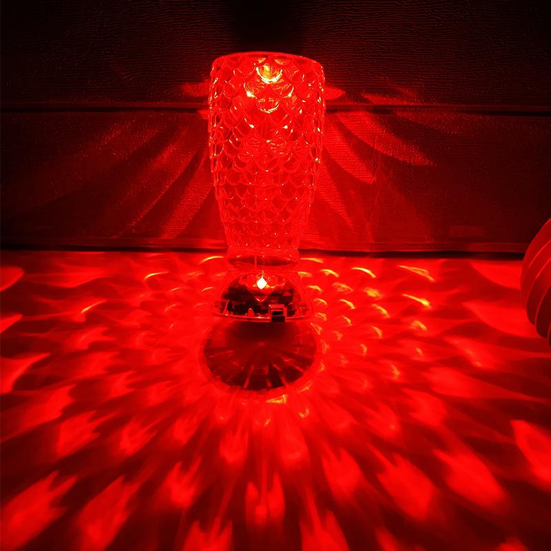 Crystal Lamp Bedroom Bedside Ambience Light Bar Restaurant Small Night Lamp Rose Diamond Table Lamp Cross-Border Hot