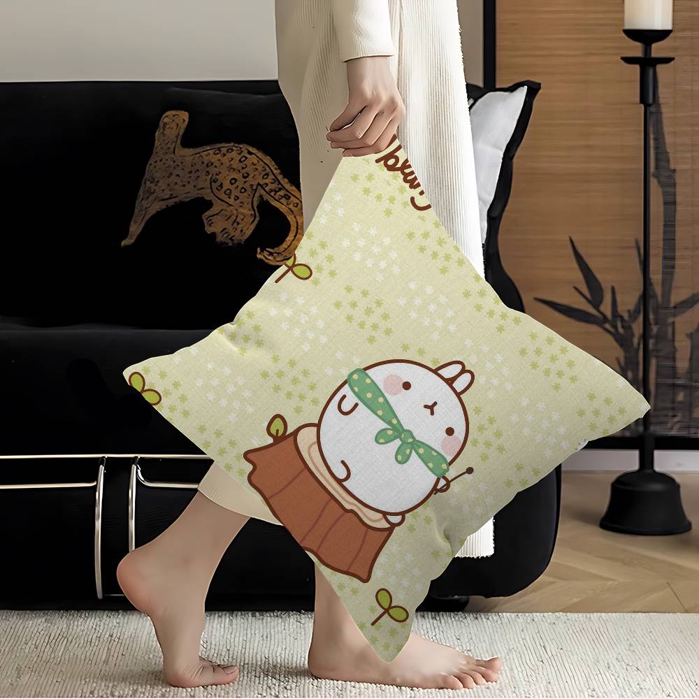 Korean Cute M-Molanges Rabbit Pillow Cover for Bedroom Room and Living Room Sofa Decorative Cushion Cover