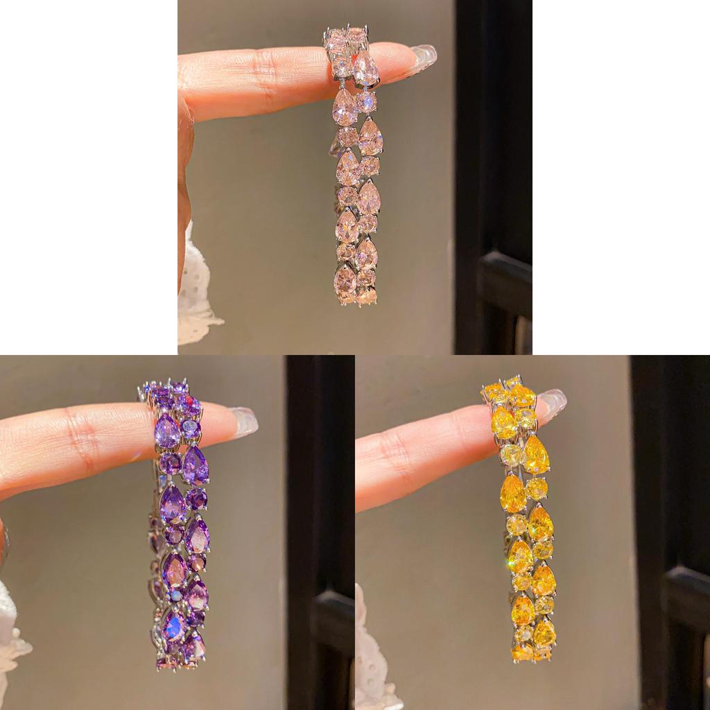 Elegant Copper Geometric Zircon Bracelet For Women Stylish Summer Fashion Gift For Her