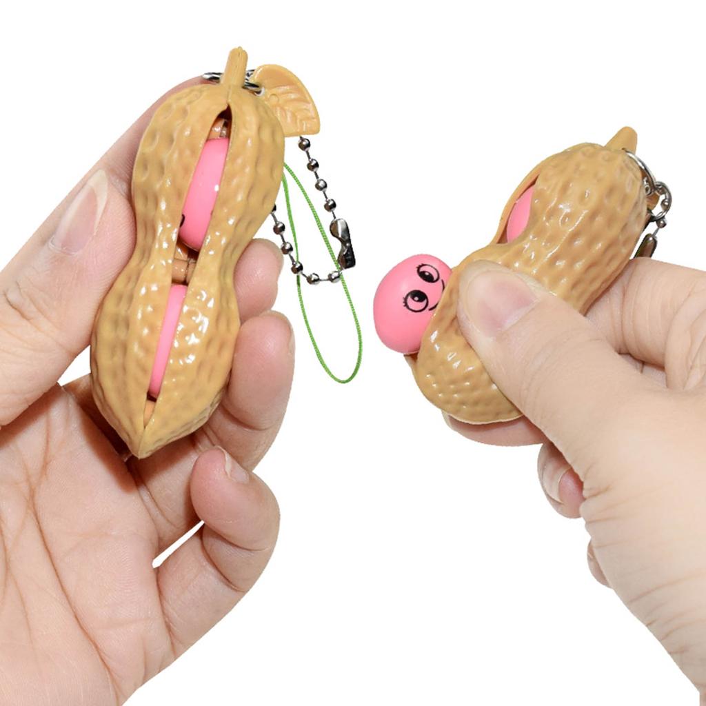 Fidget Toys Decompression Edamame Squishy Squeeze Peas Beans Keychain Infinite Peanut Edamame Toys Peas Popper Toy