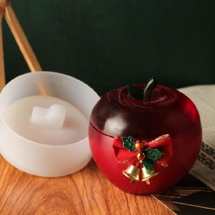 Fruit Jar with Lid Silicone Mold Christmas Jewelry Storage Box Plaster Molds DIY