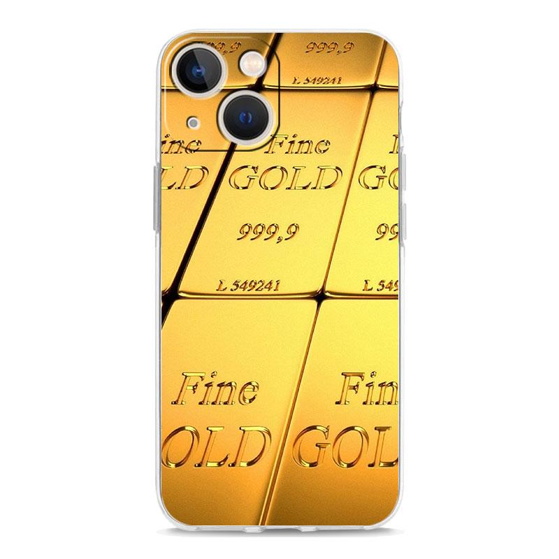 Phone Case For iPhone 17 Cases iPhone Air 16 15 12 13 14 Pro Max 7 8 Plus 16Pro iPhone11 Clear Soft Cover Gold Art