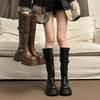 2025 autumn and winter new women's boots fashion casual knight boots retro heightening Internet celebrity boots European popular boots