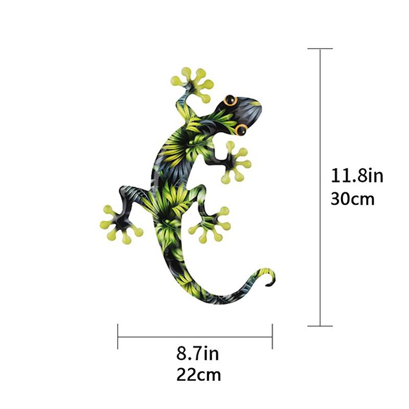 2-Piece Iron Gecko Wall Decorations, Suitable For Home Garden Courtyard Decoration, Door Frame Decoration Home Beautification En