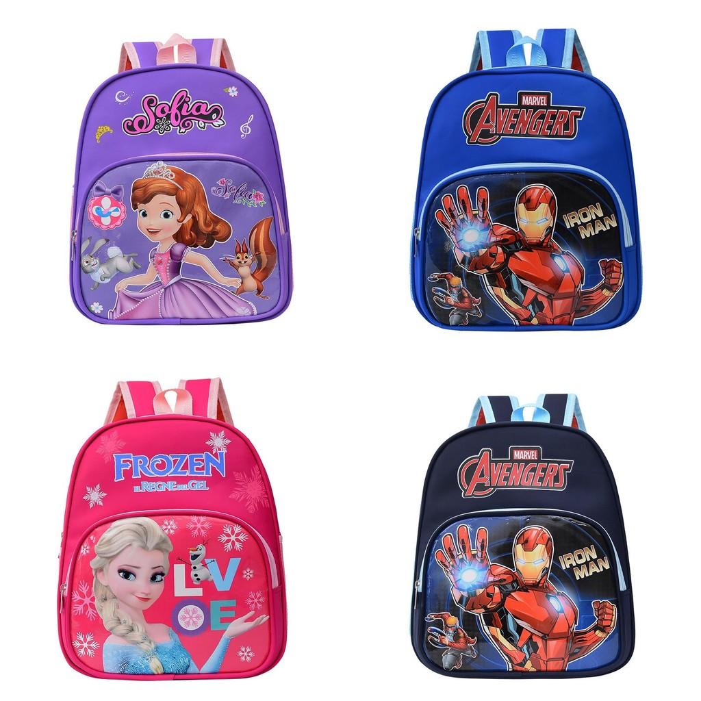 High Capacity Frozen Spiderman Iron Man Kid's Backpack For School And Travel