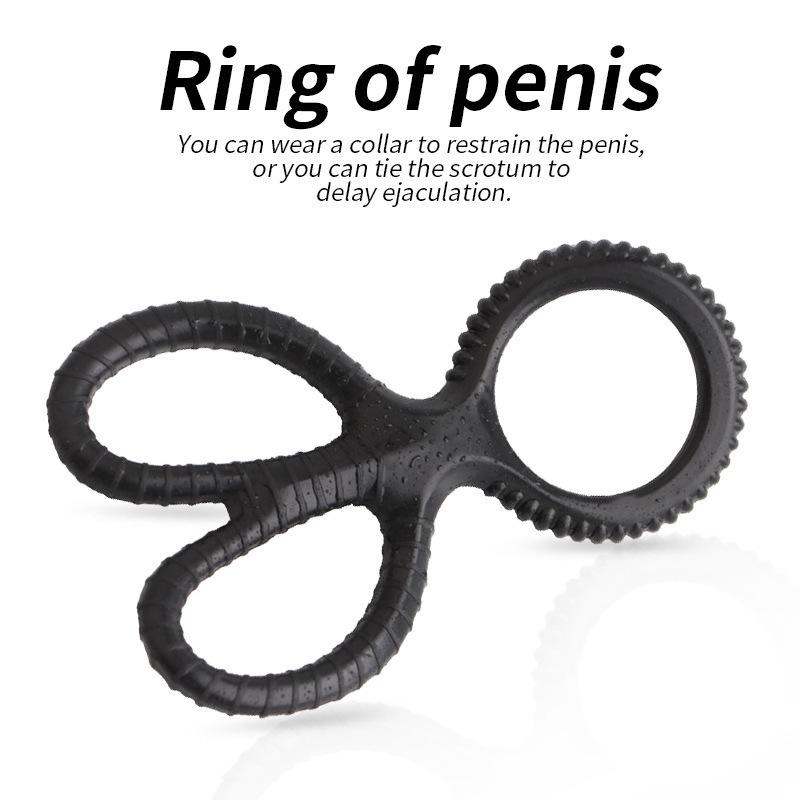 Liebhaber-Verschlussring, Sexspielzeug, Paar, weich, verzögerte Erektion, doppelter Penisring, Reibungsmassage, Stimulation