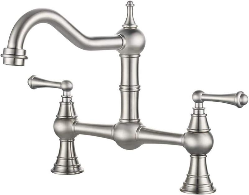 

Kitchen Sink Tap Rotation Total Brass Lead Free Classical Double Lever Kitchen Sink Tap Mixer Gold Chrome American Style