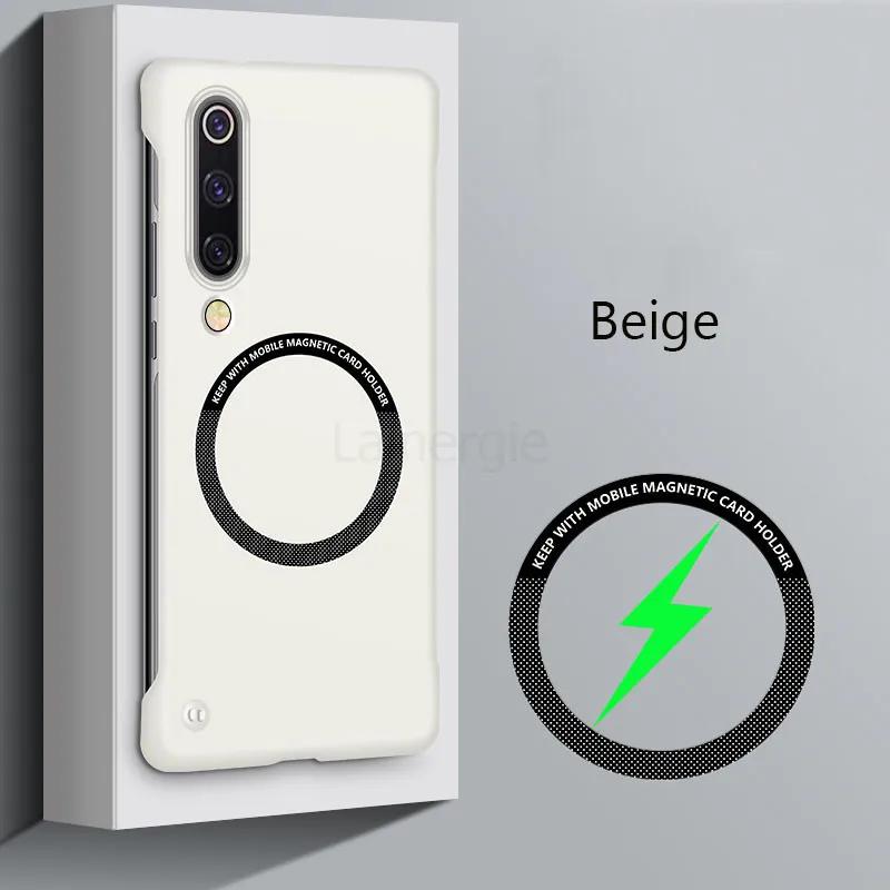 

Безрамковий магнітний тонкий чохол для Magsafe для Xiaomi Mi 9 Mi 10 Pro Ultra Mi9 Mi10 Pro Бездротова зарядка Тверда задня кришка For Mi 10 Ultra бежевий