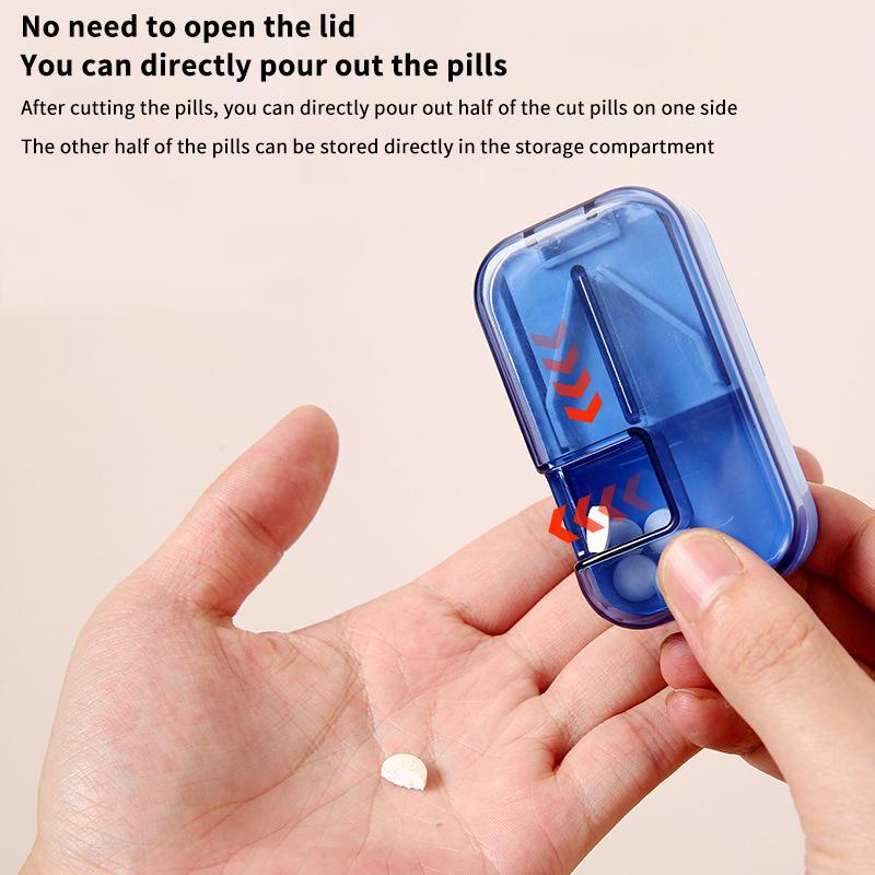 Multifunctional Medicine Tablet Cutter Pill Cutter Tablet Storage Box Medication Splitter Mini Portable Pill Dispenser