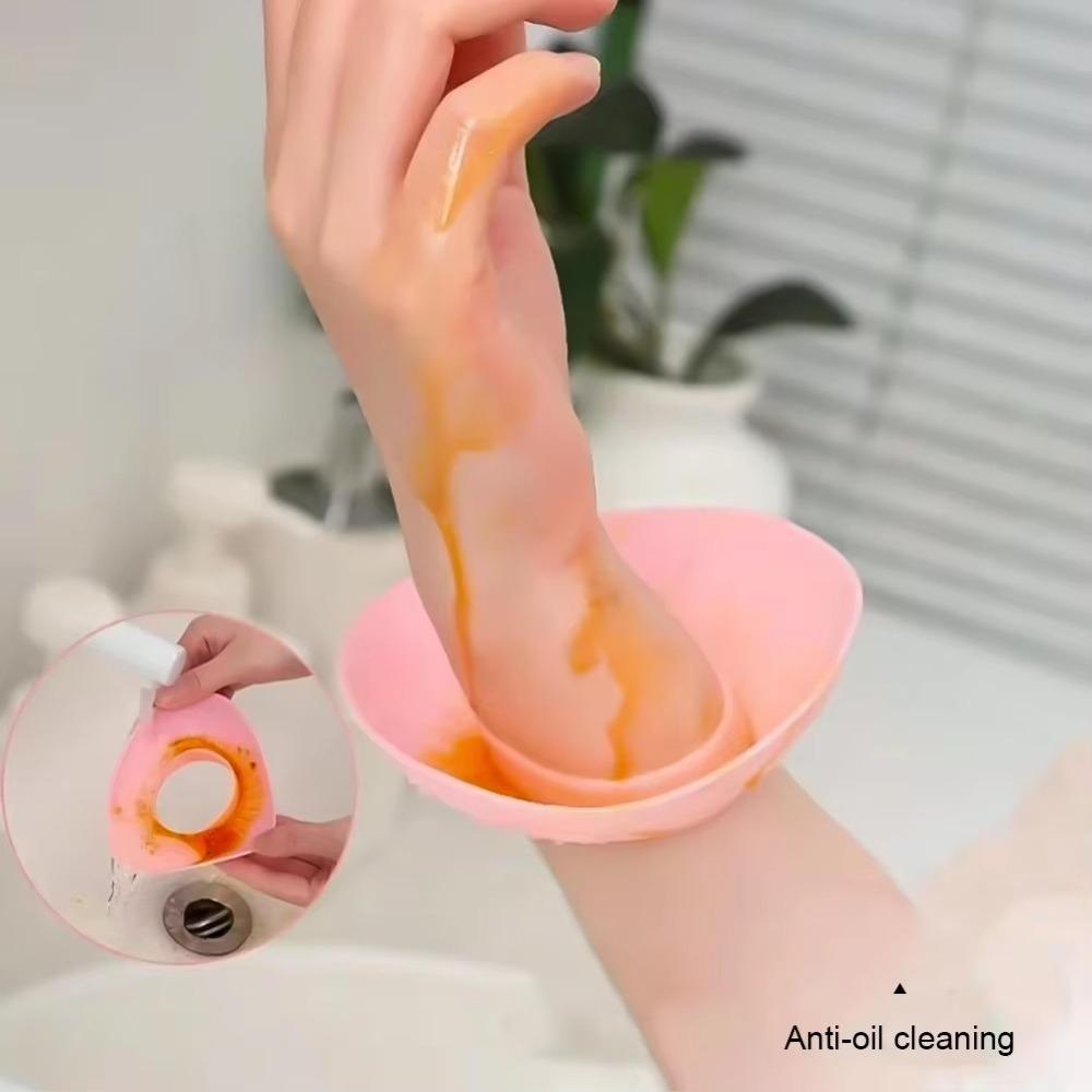 1 Pair Soft Silicone Waterproof Wrist Washing Belt Prevent Wetness Scrunchies Style Silicone Wrist Washband Waterproof Design