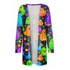 Cardigan da Donna Casual Comodo con Stampa di Halloween di Media Lunghezza con Tasche Giacca