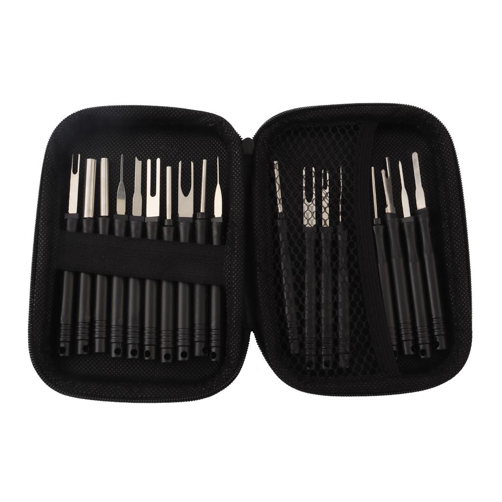 18 PCS Stainless Steel Pin Terminal Removal Tool Kit Car Connector Electrical Pins Zipper Cover Professional