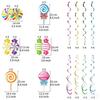Colorful Spiral Lollipop Streamers 48PCS Candy Theme Party Decorations Ceiling Hanging Decor for Birthday Halloween Holiday Room