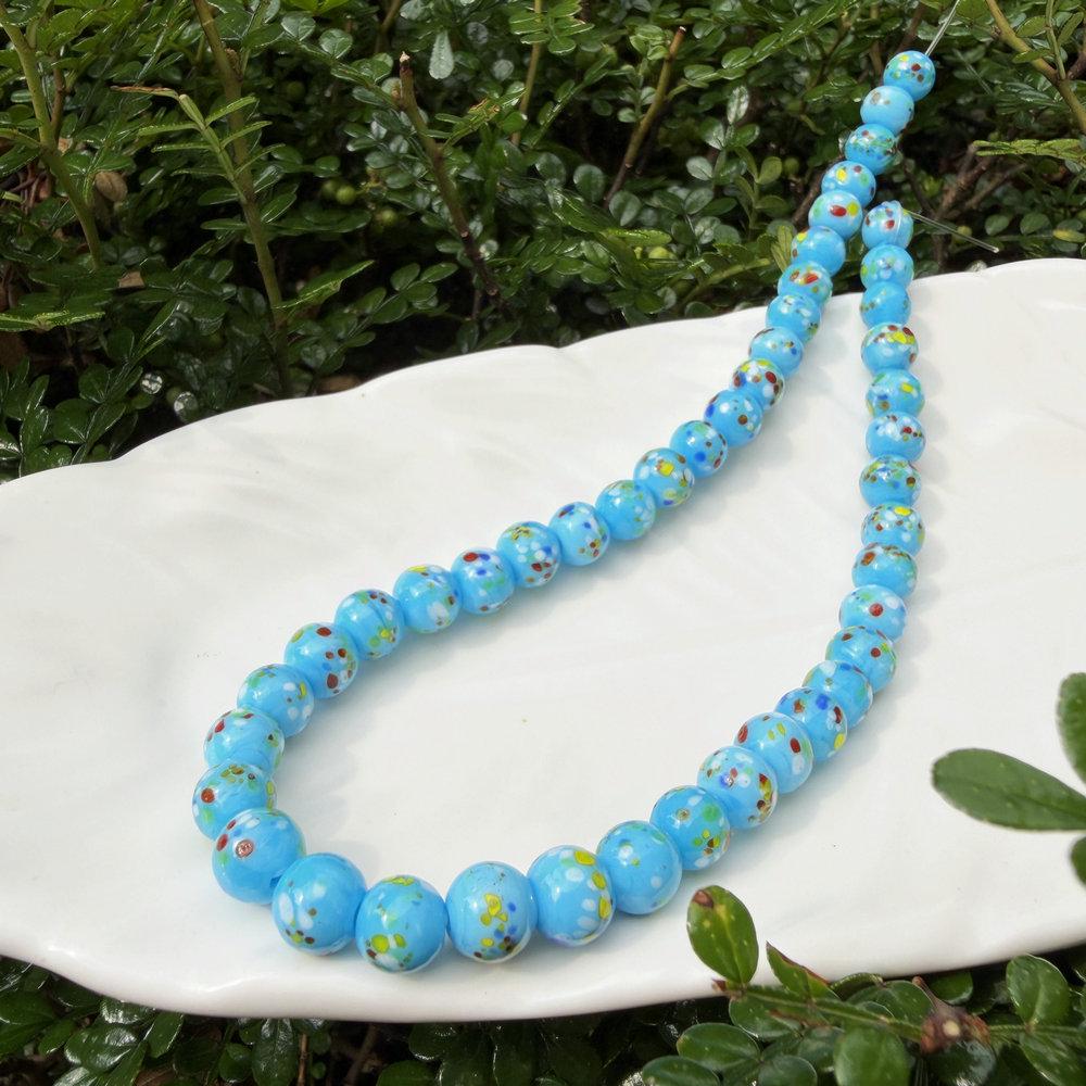 Colorful Thousand Flower Speckled Glass Beads for Handmade DIY Crafts