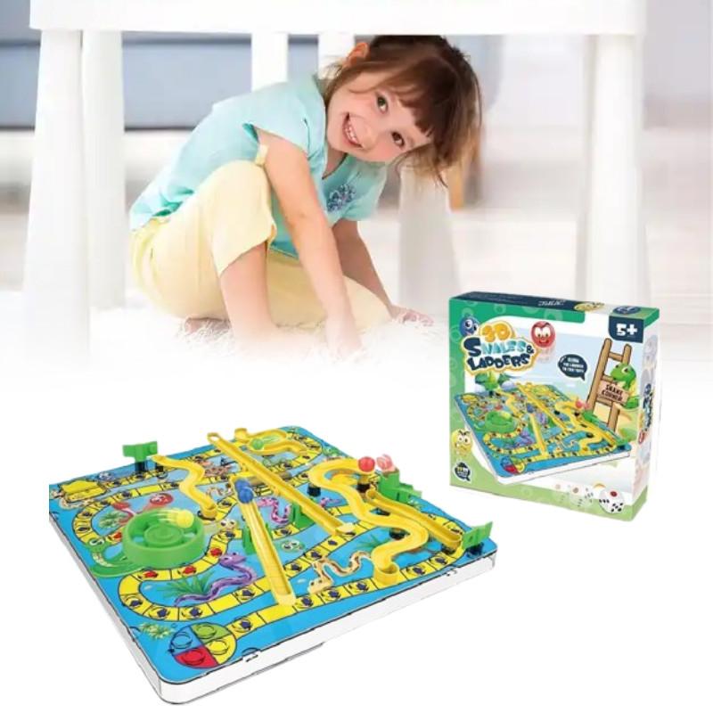 Snakes And 3d Ladders Kids Board Game Education Toy Parent Child Interaction